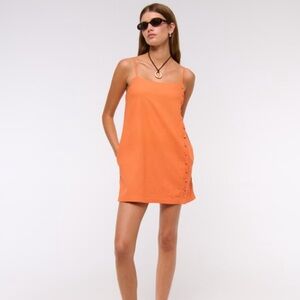 Abercrombie & Fitch Linen-Blend Button Skort